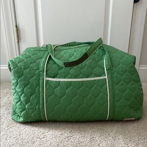 Cinda B Green Quilted Duffel Bag